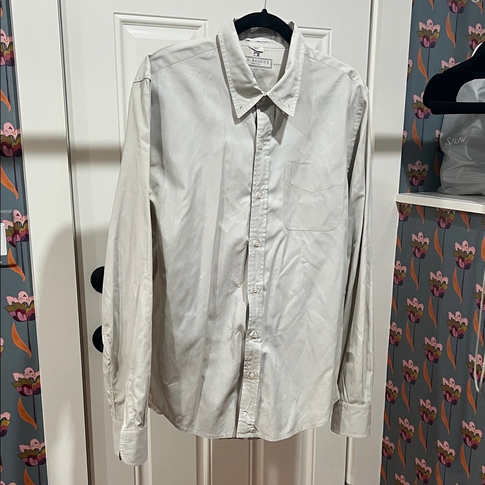 B.D. Baggies Men's Light Gray Button-Down Shirt